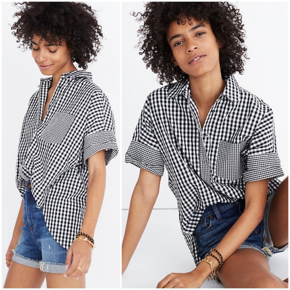Madewell Tops - Madewell Gingham-Play ButtonDown Shirt Size Medium